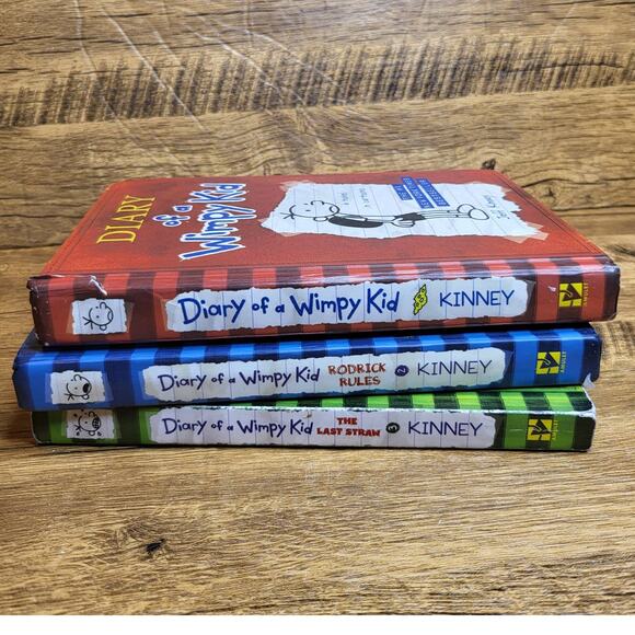 DIary of a WImpy Kid 1 2 Rodrick Rules 3 Last straw 3 books graphic novel kids - Picture 1 of 7